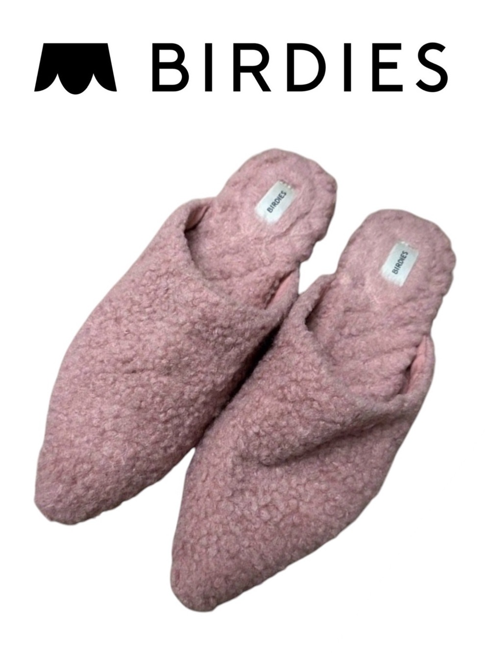 Birdies “The Lark” Blush Pink Shearling Mules